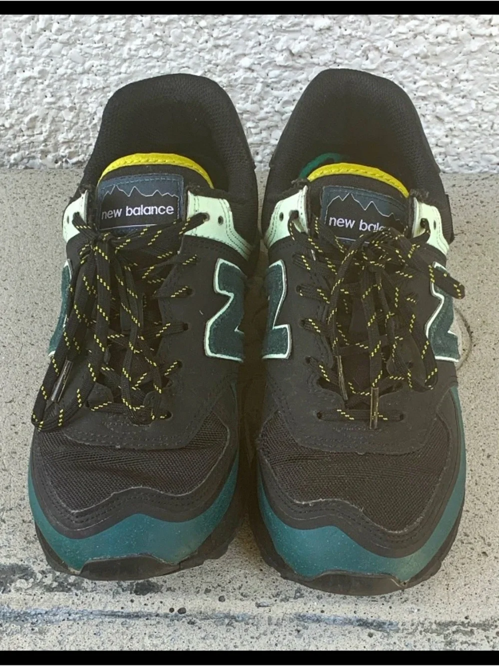 New Balance Black with Teal & Yellow Accent Sneakers